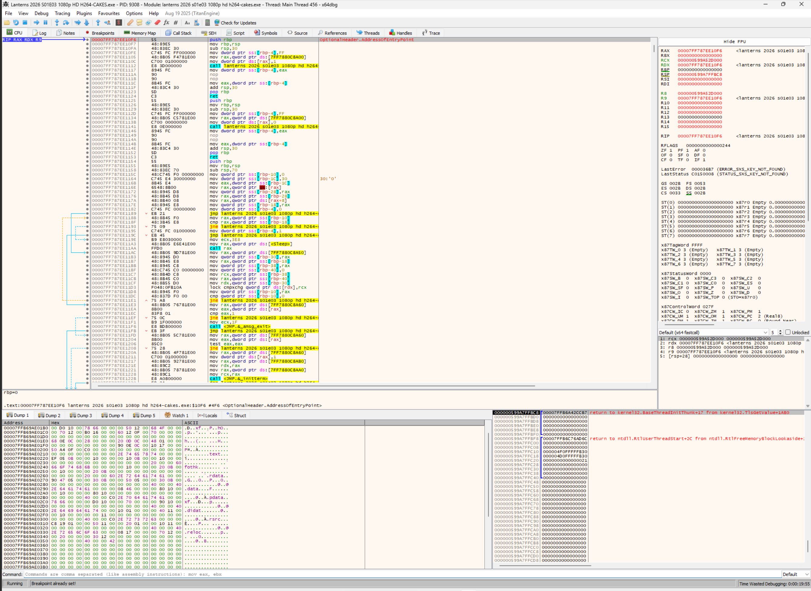 Disassembly of Sleep Loop and WinINet Downloader