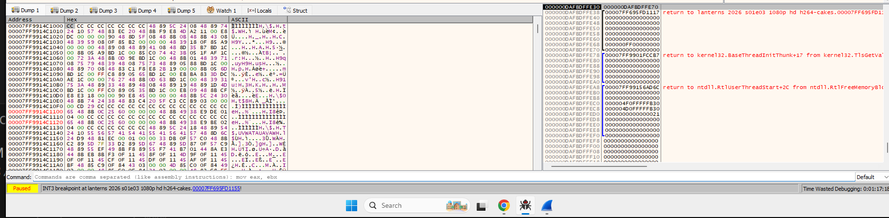 CRT Startup Breakpoint