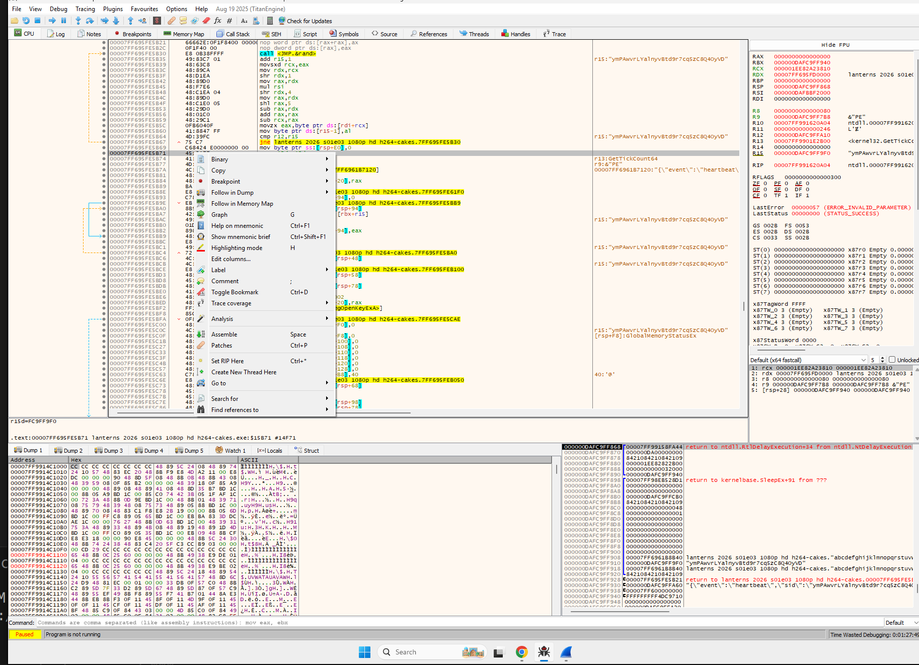 Setting Execution Origin in x64dbg